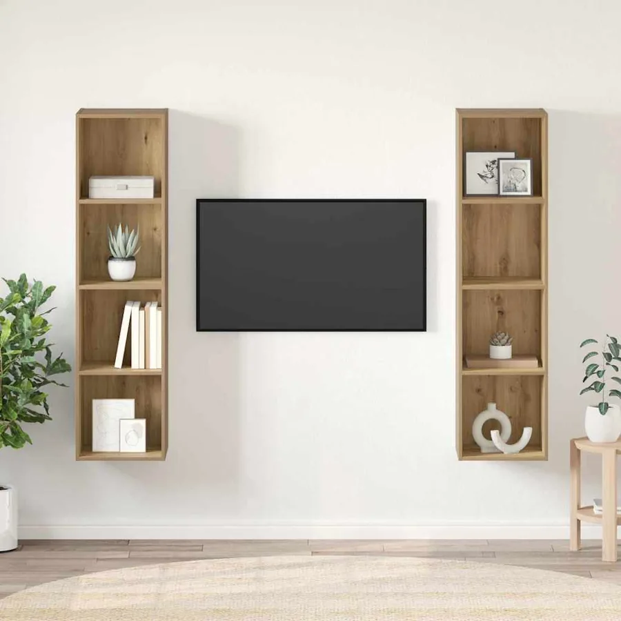 Ensemble meuble TV 2 pcs Marron Bois d'ingénierie