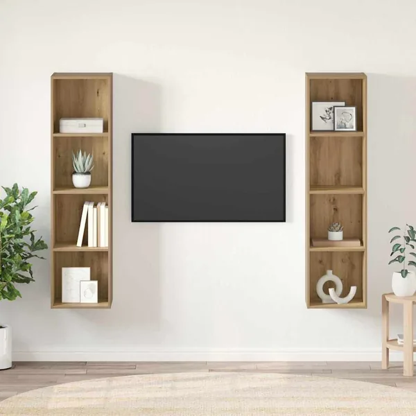 Ensemble meuble TV 2 pcs Marron Bois d'ingénierie