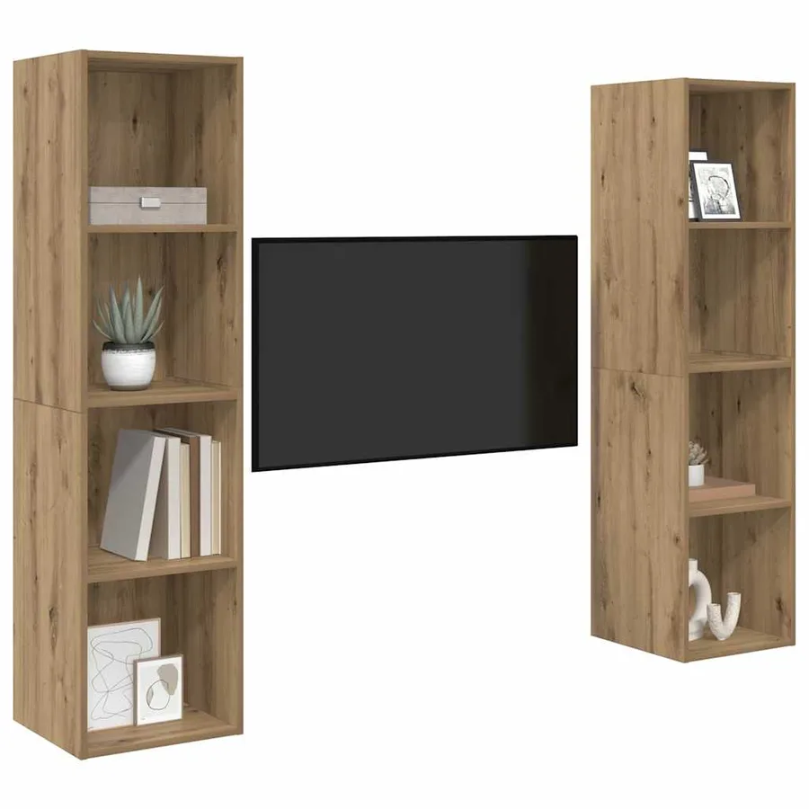 Ensemble meuble TV 2 pcs Marron Bois d'ingénierie - 3