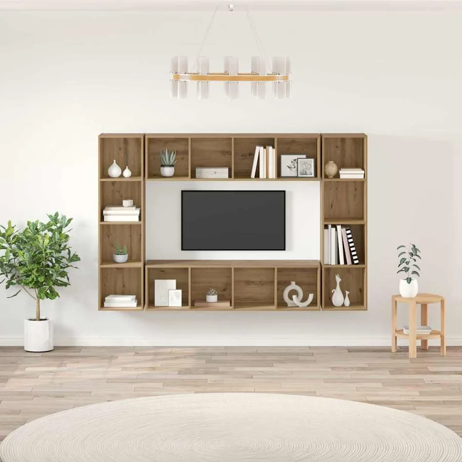 Ensemble meuble TV 4 pcs Marron Bois d'ingénierie