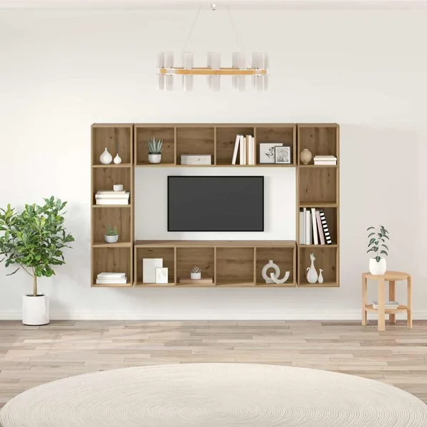 Ensemble meuble TV 4 pcs Marron Bois d'ingénierie