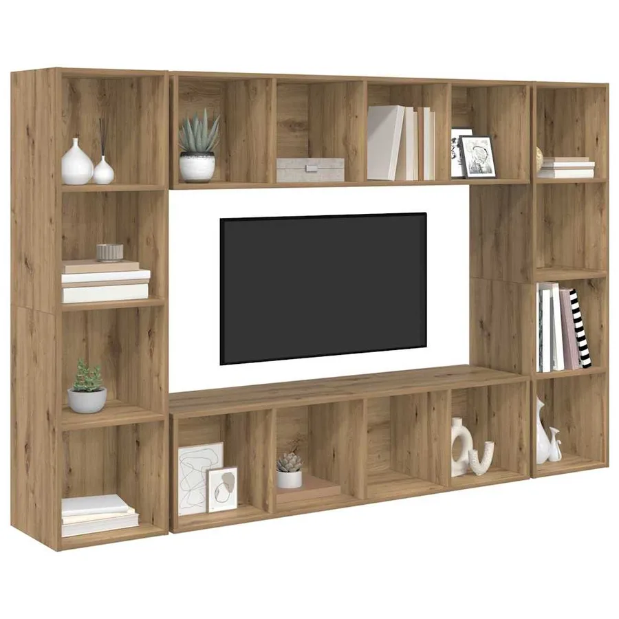 Ensemble meuble TV 4 pcs Marron Bois d'ingénierie - 3