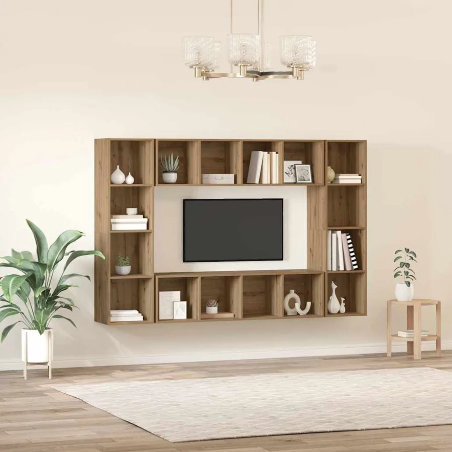 Ensemble meuble TV 4 pcs Marron Bois d'ingénierie - 4