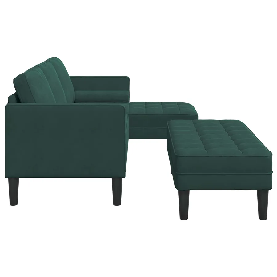 Ensemble de Canapés avec coussin 2 pcs Vert foncé Polyester - 5