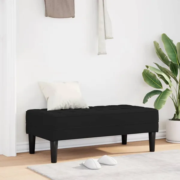 banc avec coussin Noir 113 x 57 x 39 cm Velours