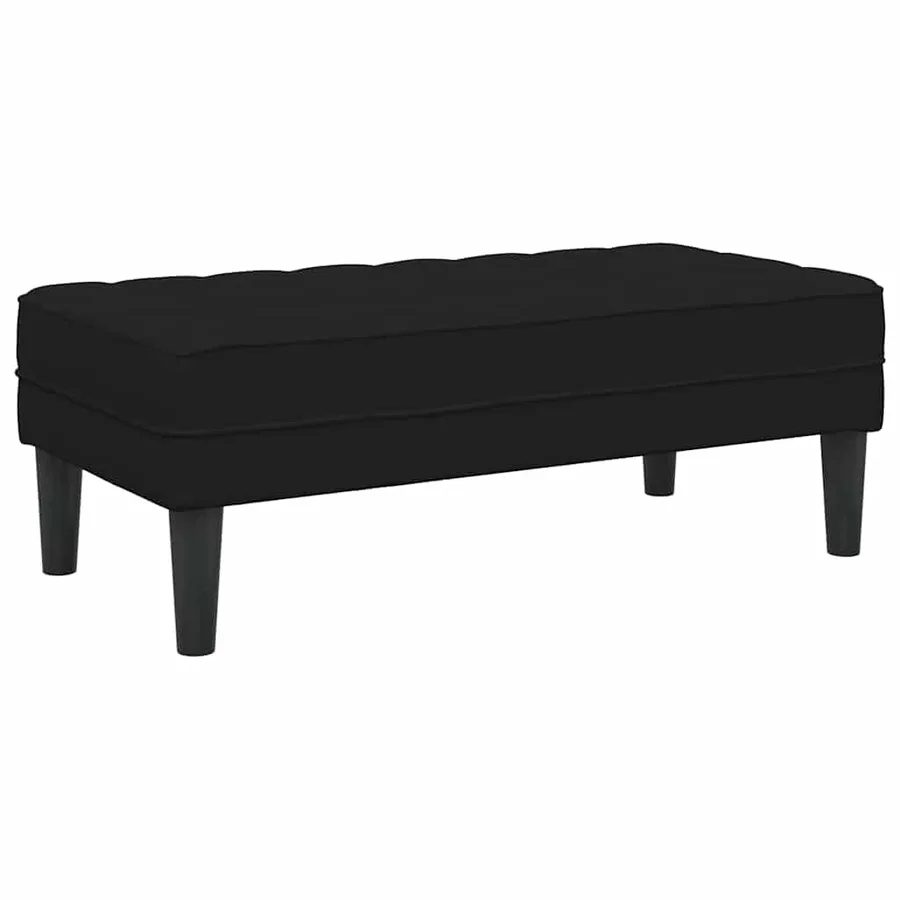 banc avec coussin Noir 113 x 57 x 39 cm Velours - 2