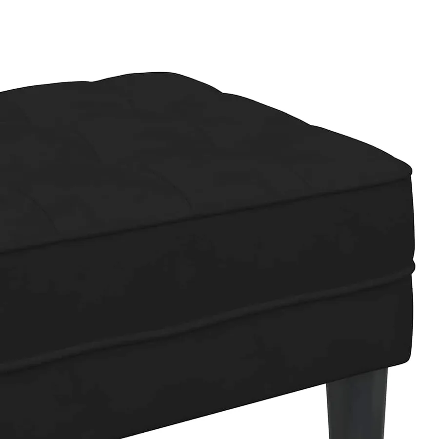 banc avec coussin Noir 113 x 57 x 39 cm Velours - 7
