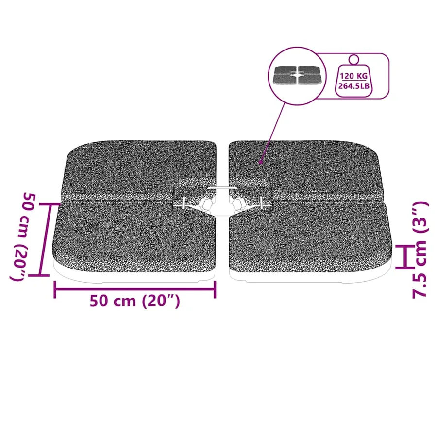 Base de parasol portable Sable/Eau 60 L - 11