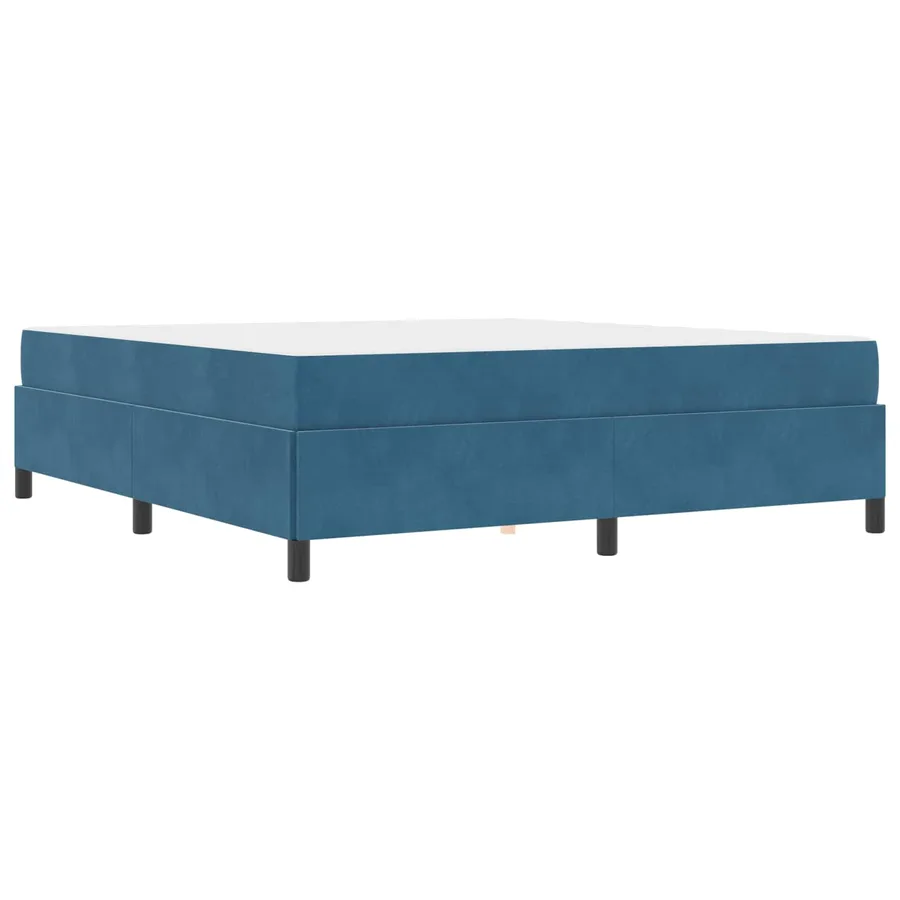 Cadre de lit avec matelas Bleu foncé 180 x 200 cm tissu - 4