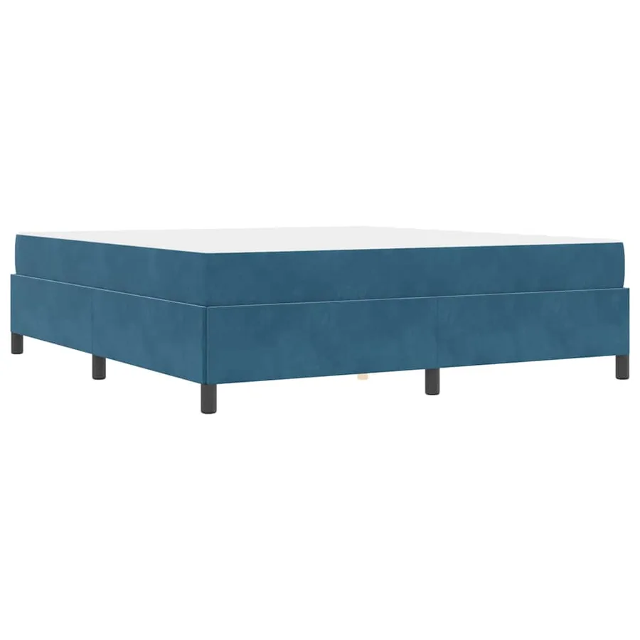 Cadre de lit avec matelas Bleu foncé 180 x 200 cm tissu - 9