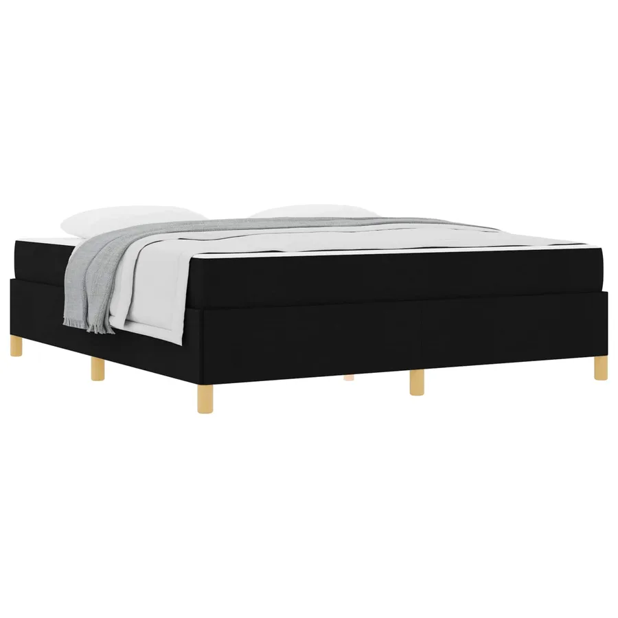 Cadre de lit avec matelas Noir 180 x 200 cm tissu - 2