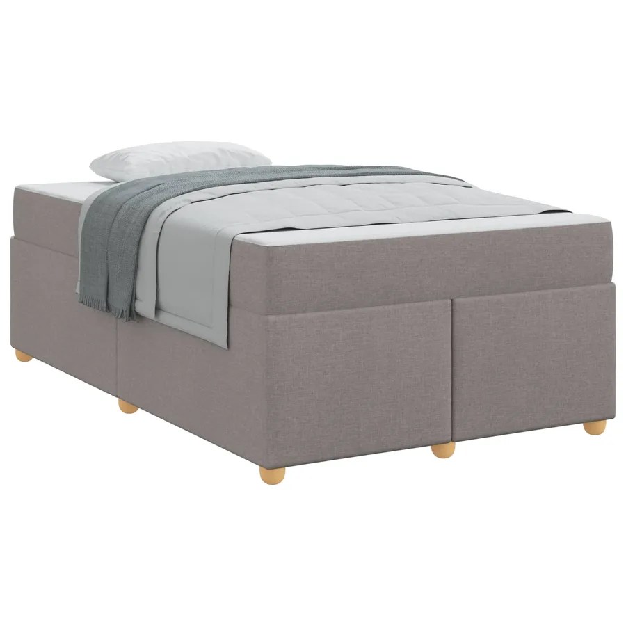 Cadre de lit avec matelas Taupe 120 x 190 cm tissu - 2
