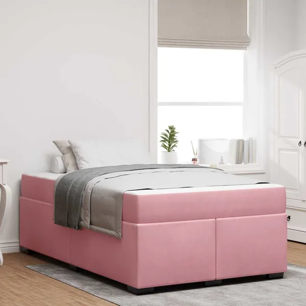 Cadre de lit avec matelas Rose 120 x 190 cm tissu