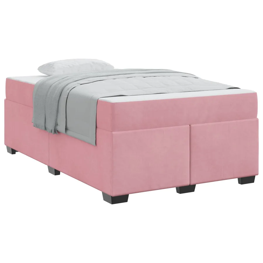 Cadre de lit avec matelas Rose 120 x 190 cm tissu - 2