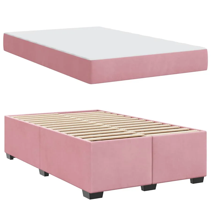 Cadre de lit avec matelas Rose 120 x 190 cm tissu - 4