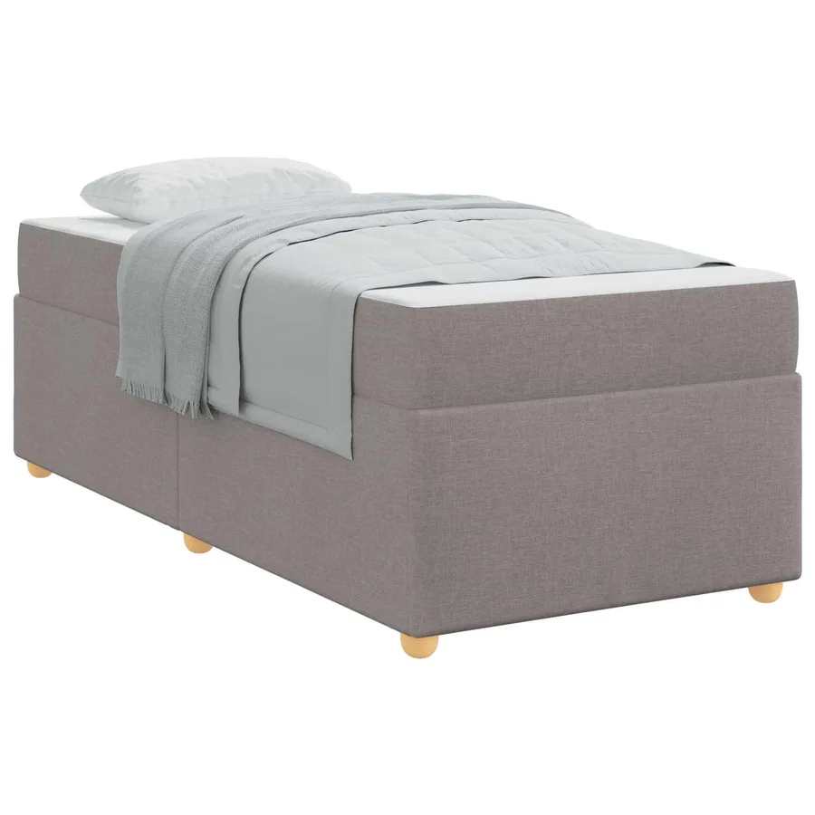 Cadre de lit avec matelas Taupe 90 x 190 cm tissu - 2