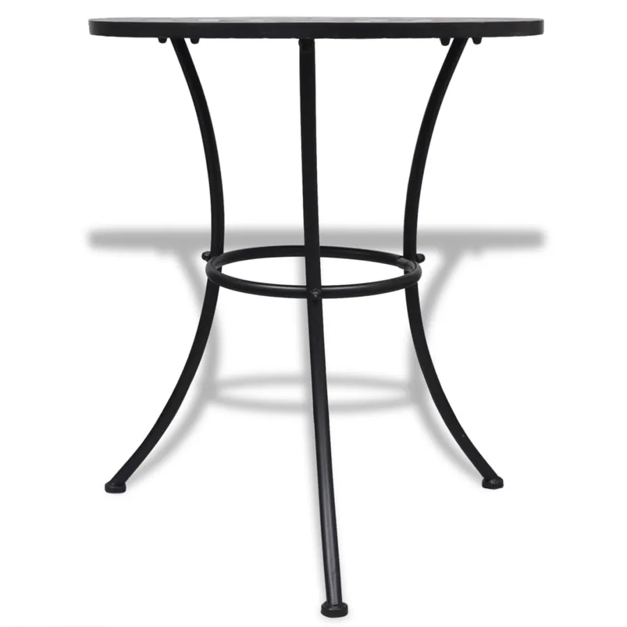 Table de bistro Terre cuite et blanc 60 cm Mosaïque - 2