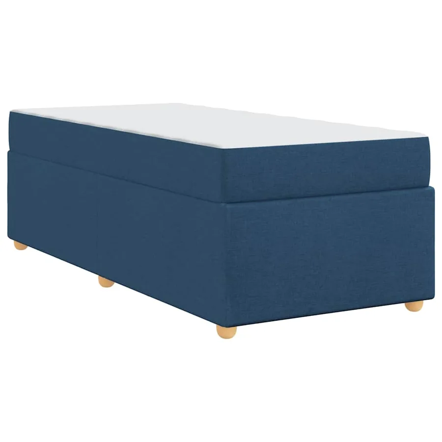 Cadre de lit avec matelas Bleu 90 x 190 cm tissu - 7