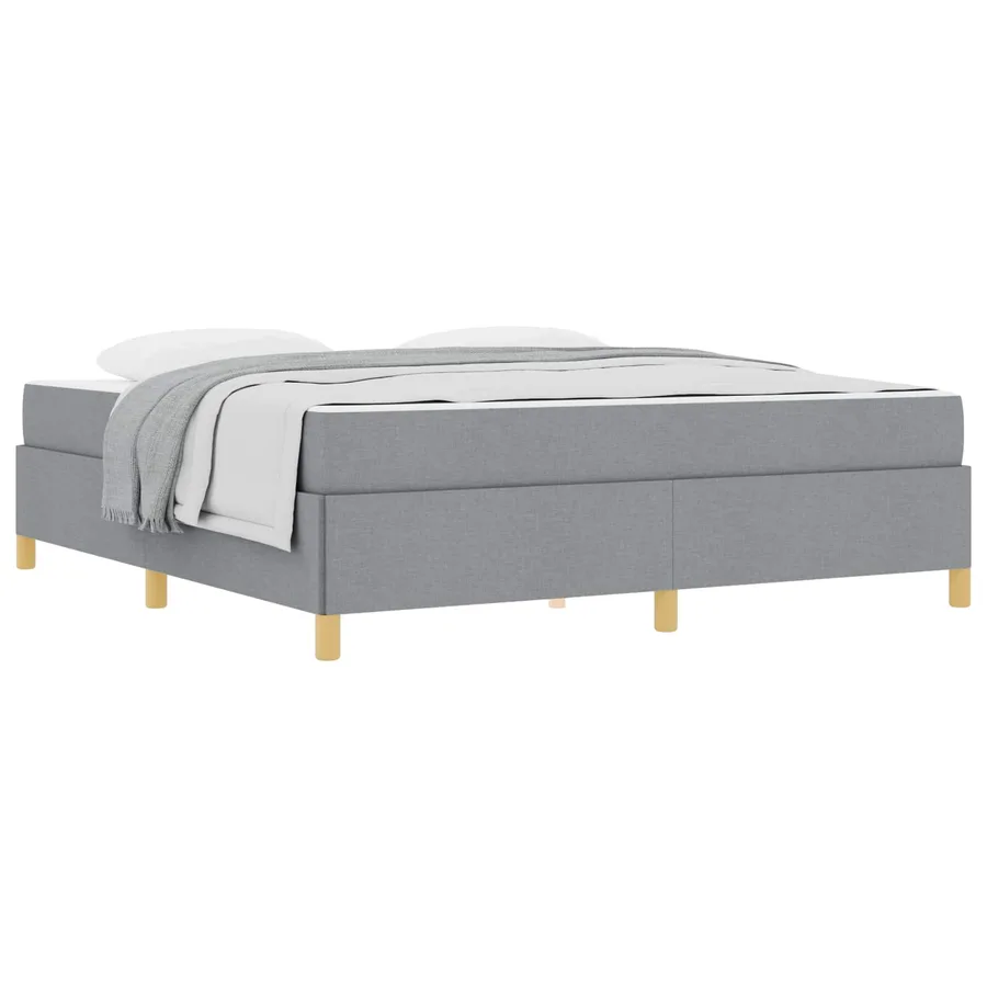 Cadre de lit avec matelas Gris clair 180 x 200 cm tissu - 2