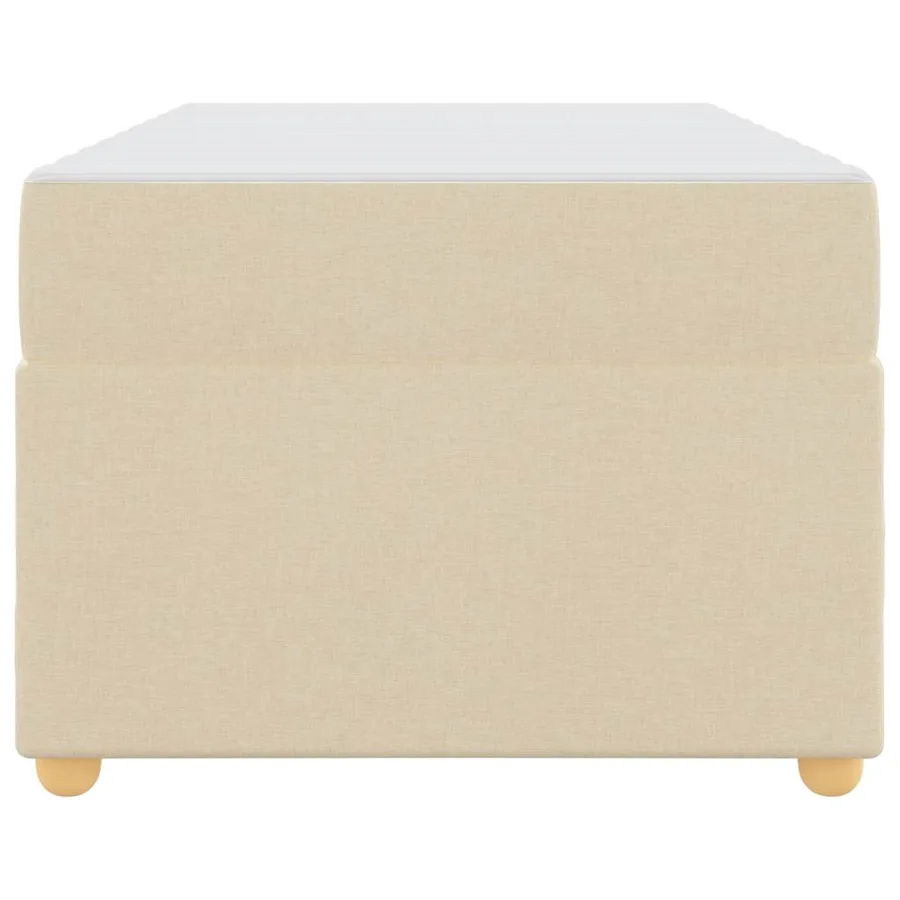 Cadre de lit avec matelas Crème 90 x 200 cm tissu - 5