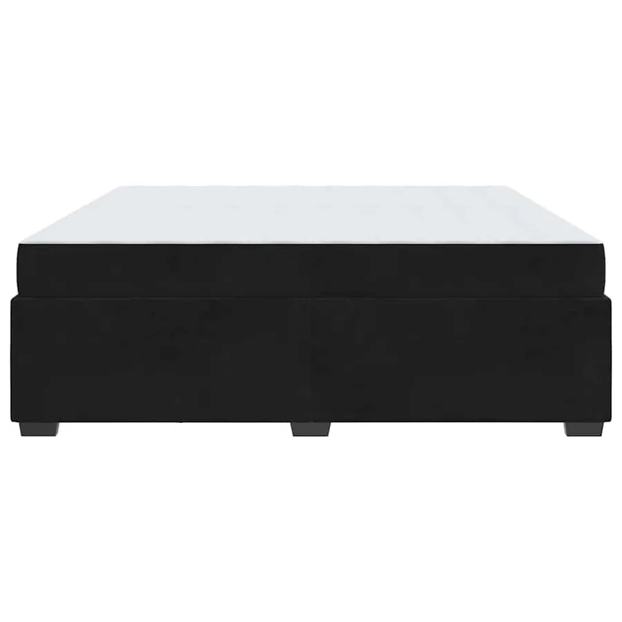 Cadre de lit avec matelas Noir 200 x 200 cm tissu - 6