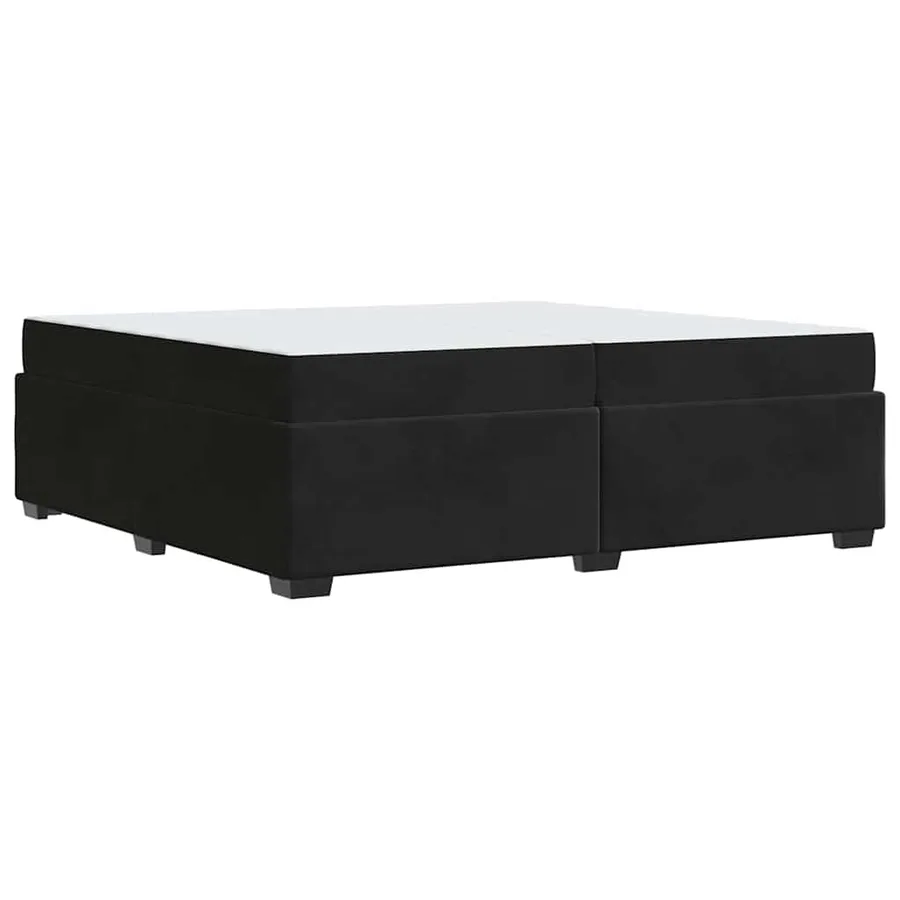 Cadre de lit avec matelas Noir 200 x 200 cm tissu - 7