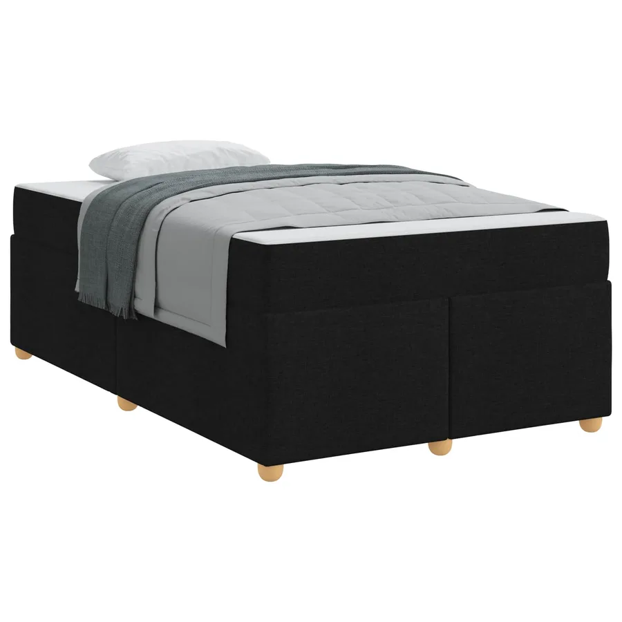 Cadre de lit avec matelas Noir 120 x 190 cm tissu - 2