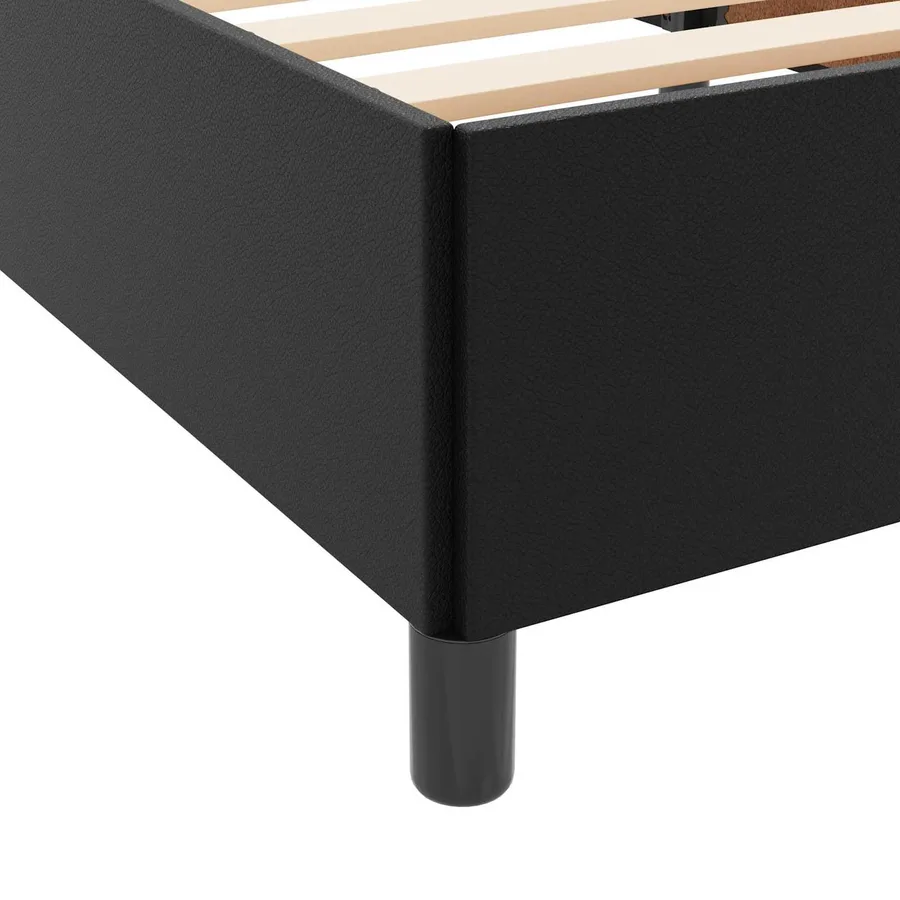 Cadre de lit avec matelas Noir 90 x 190 cm tissu - 8