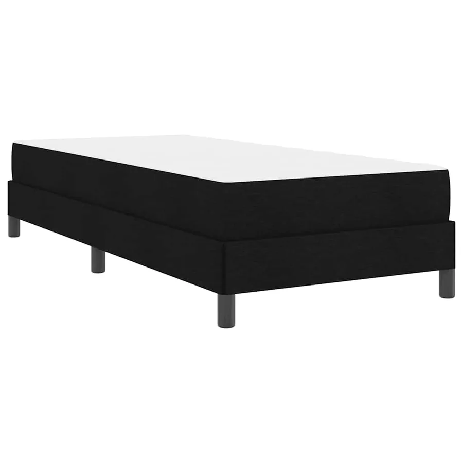 Lit à ressorts avec matelas Noir 80 x 200 cm tissu - 9