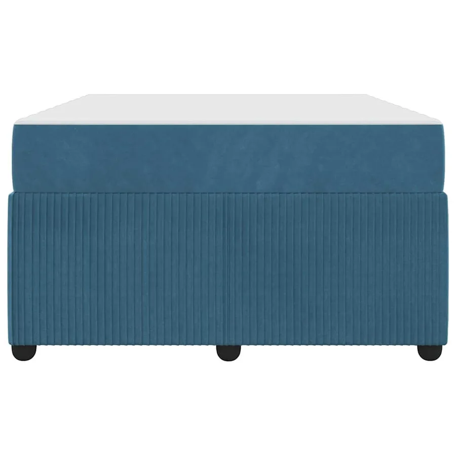 Cadre de lit avec matelas Bleu 120 x 190 cm tissu - 5
