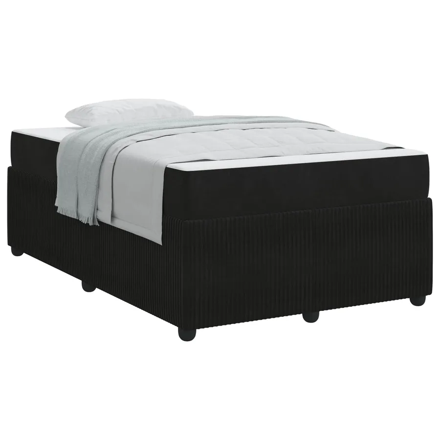 Cadre de lit avec matelas Noir 120 x 190 cm tissu - 2