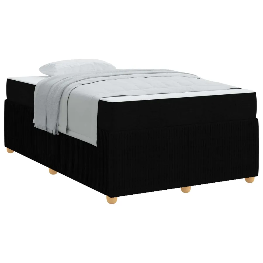 Cadre de lit avec matelas Noir 120 x 190 cm tissu - 2