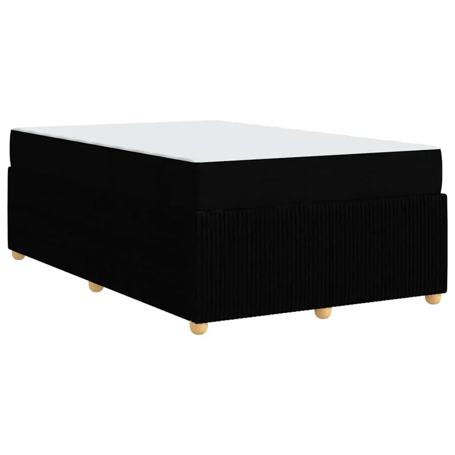 Cadre de lit avec matelas Noir 120 x 190 cm tissu - 7