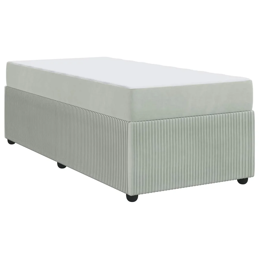 Cadre de lit avec matelas Gris clair 80 x 200 cm tissu - 4