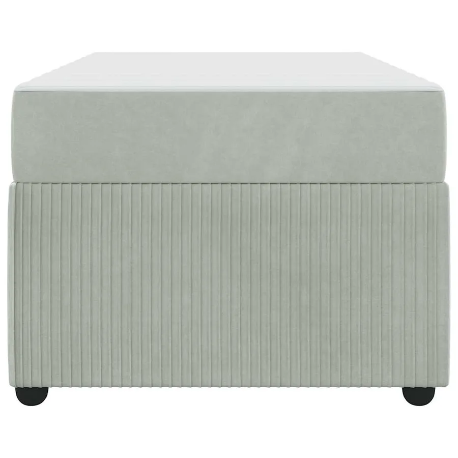 Cadre de lit avec matelas Gris clair 80 x 200 cm tissu - 6