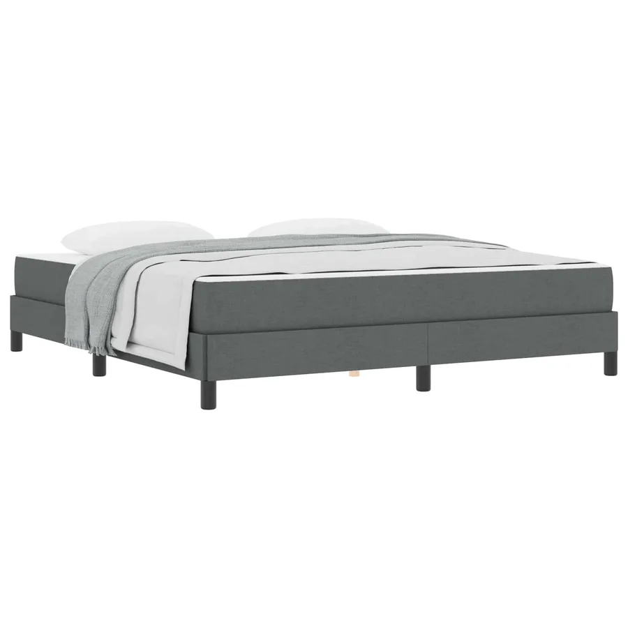 Lit à ressorts avec matelas Gris foncé 180 x 200 cm tissu - 2
