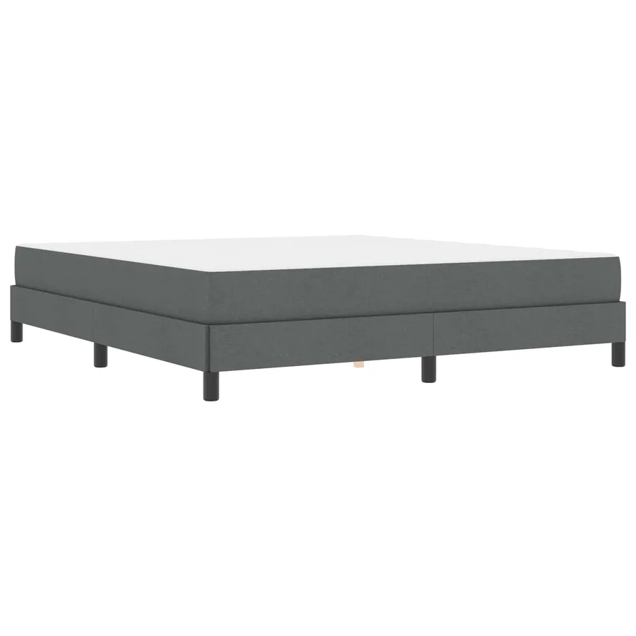 Lit à ressorts avec matelas Gris foncé 180 x 200 cm tissu - 4