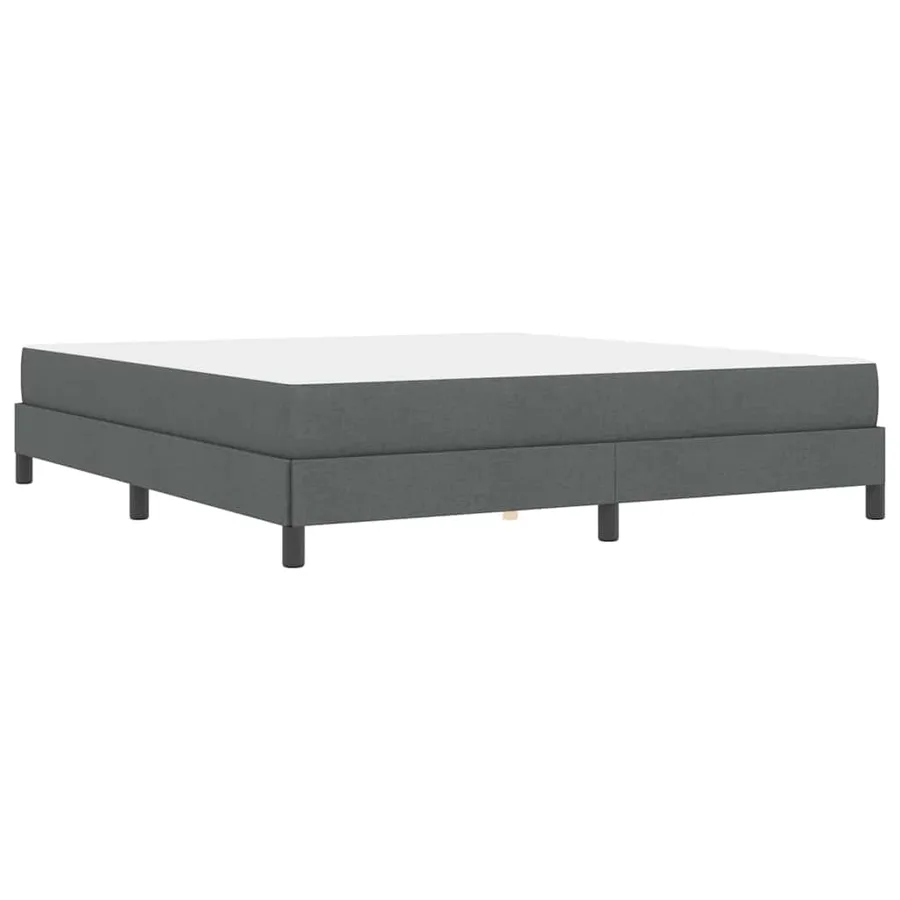 Lit à ressorts avec matelas Gris foncé 180 x 200 cm tissu - 9
