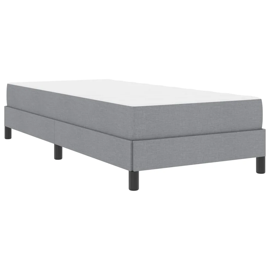 Lit à ressorts avec matelas Gris clair 80 x 200 cm tissu - 4