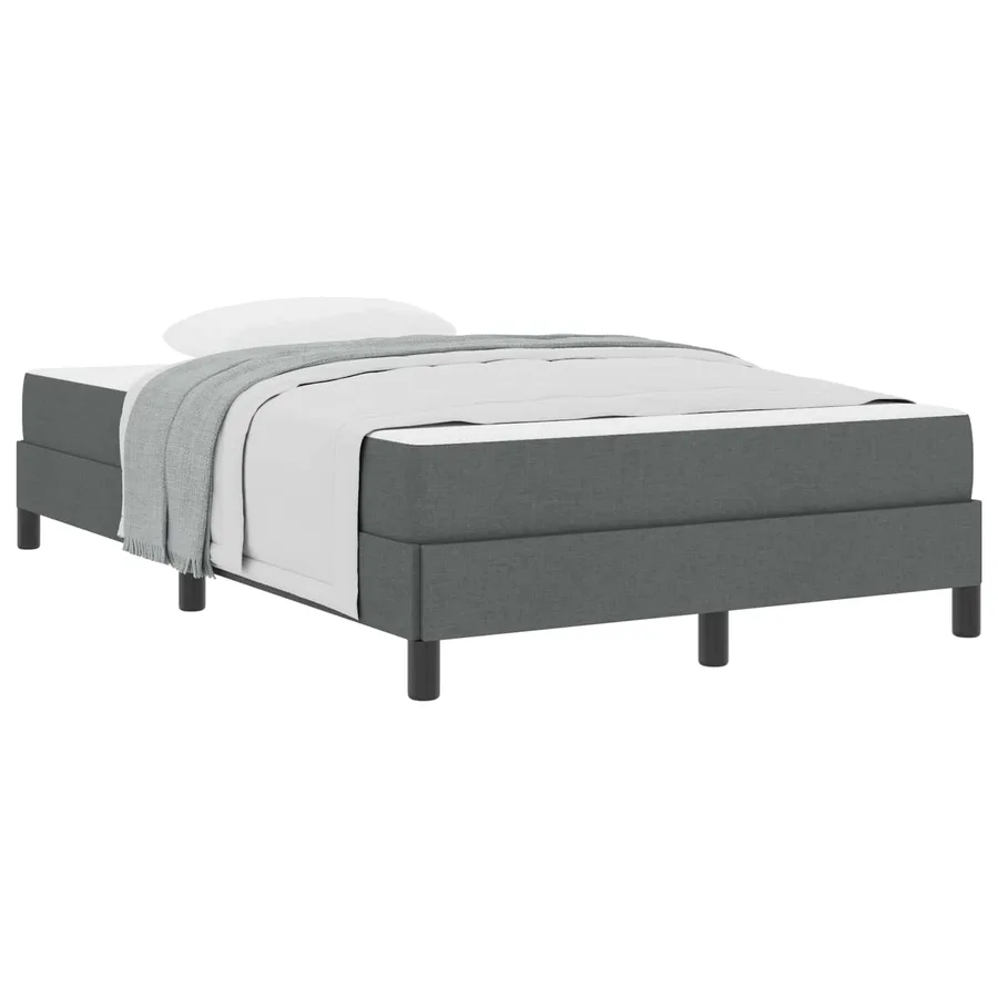 Lit à ressorts avec matelas Gris foncé 120 x 190 cm tissu - 2