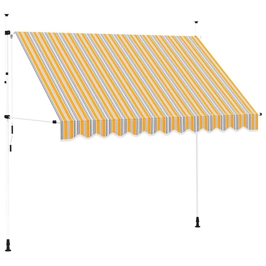 Auvent rétractable manuel 300 cm Rayures jaunes et bleues - 2