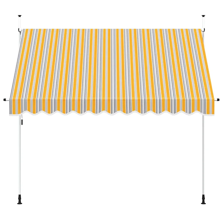 Auvent rétractable manuel 300 cm Rayures jaunes et bleues - 3