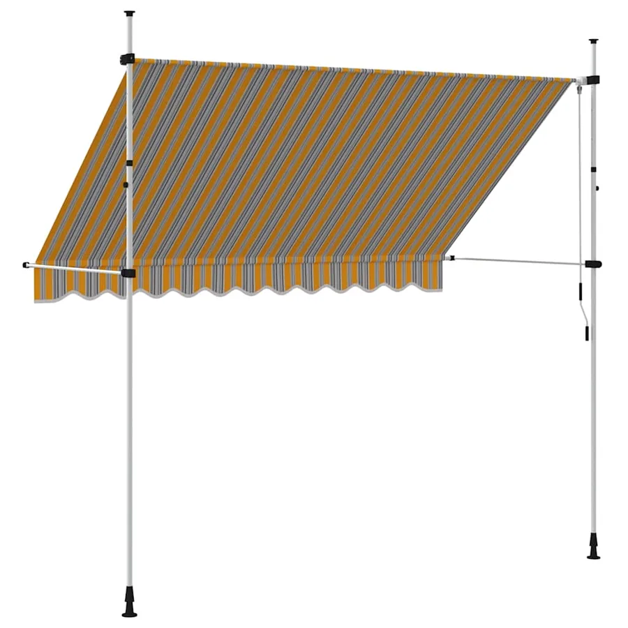 Auvent rétractable manuel 300 cm Rayures jaunes et bleues - 5