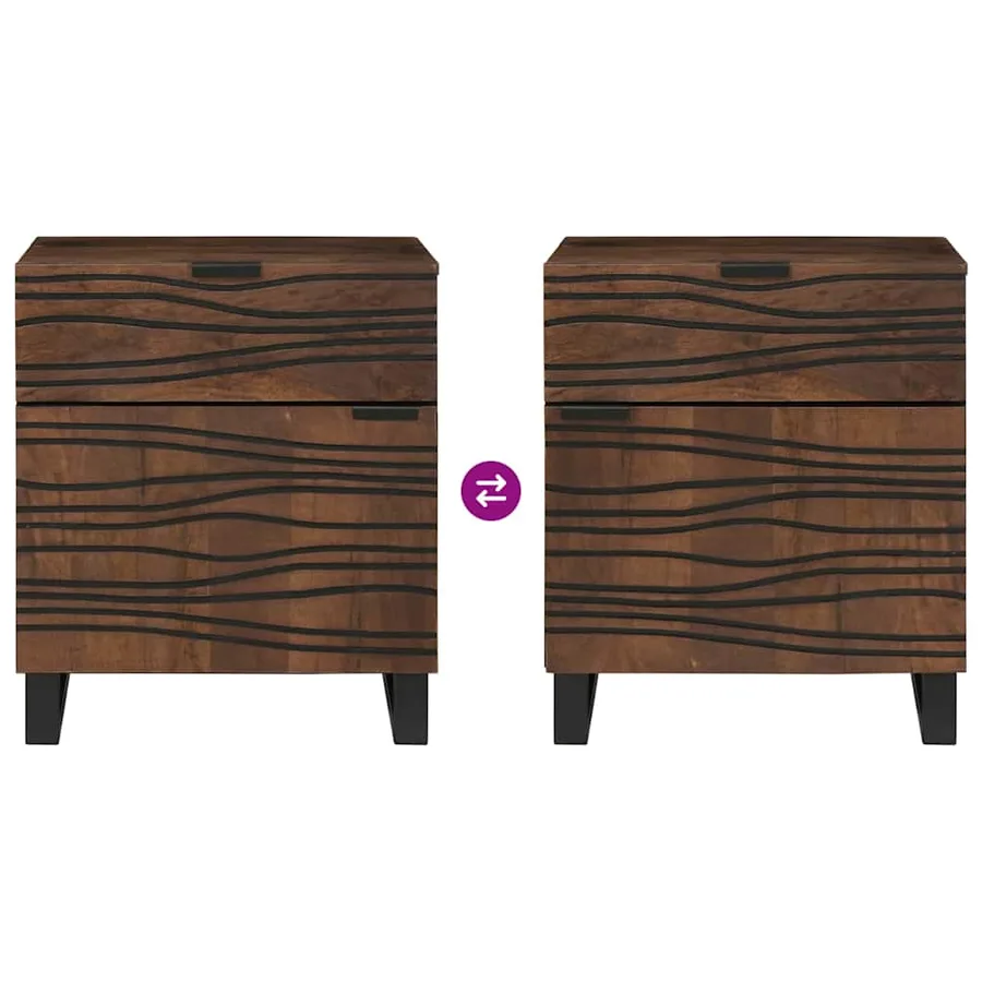 Table de chevet Noyer 50 x 33 x 60 cm Bois d'ingénierie - 10