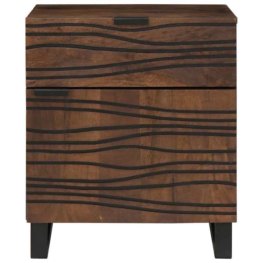 Table de chevet Noyer 50 x 33 x 60 cm Bois d'ingénierie - 3