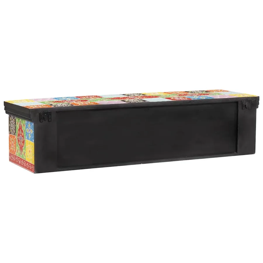 Meuble TV Multicolore 100 x 30 x 24 cm Bois de manguier massif - 4