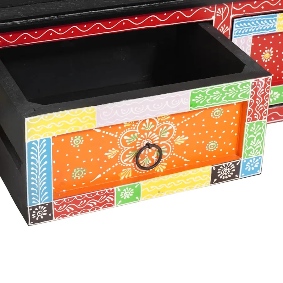 Meuble TV Multicolore 100 x 30 x 24 cm Bois de manguier massif - 9