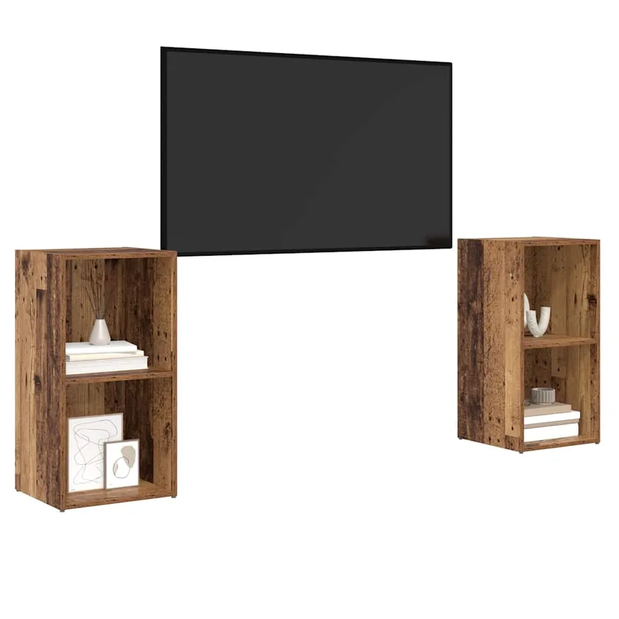 Ensemble meuble TV 2 pcs Bois Ancien 72 x 35 x 36,5 cm - 3