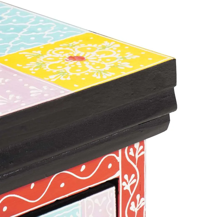 Cabinet de chevet avec tiroir Multicolore 40 x 30 x 28 cm - 7