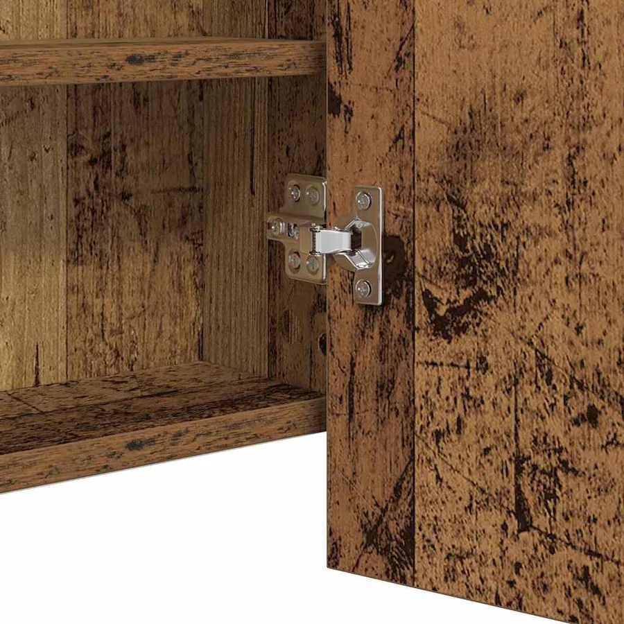 Cabinet Miroir LED avec étagère Bois ancien 100 x 12 x 45 cm - 11